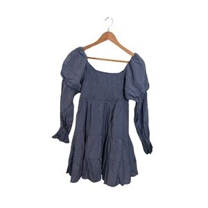 Blue Long Sleeve Dress